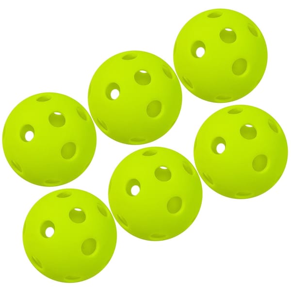 Indoor Pickleballs — 12-Pack, 26-Hole Fluorescent Green