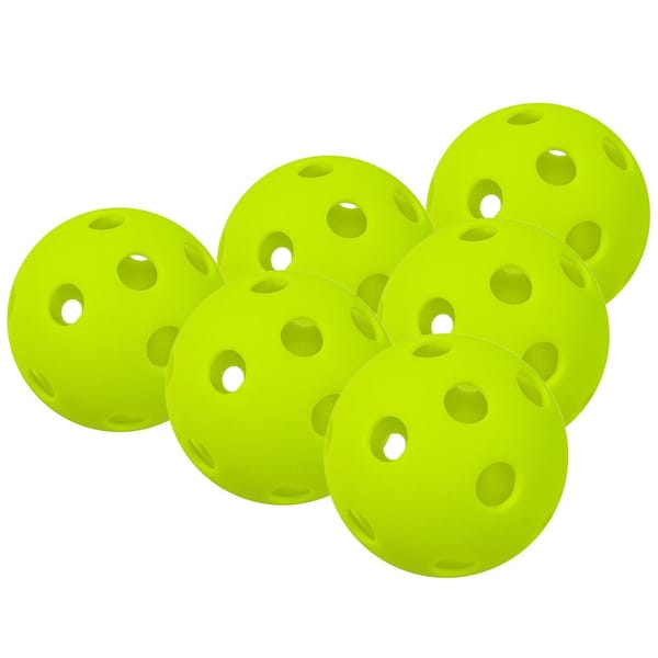Indoor Pickleballs — 12-Pack, 26-Hole Fluorescent Green
