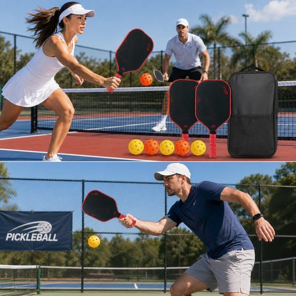 T700 Pickleball Set — 2 Paddles, 4 Balls & Carry Bag