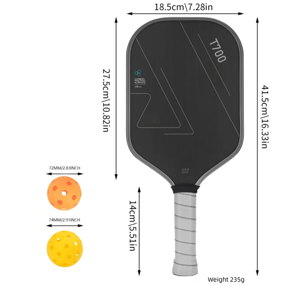 T700 Pickleball Set — 2 Paddles, 4 Balls & Carry Bag