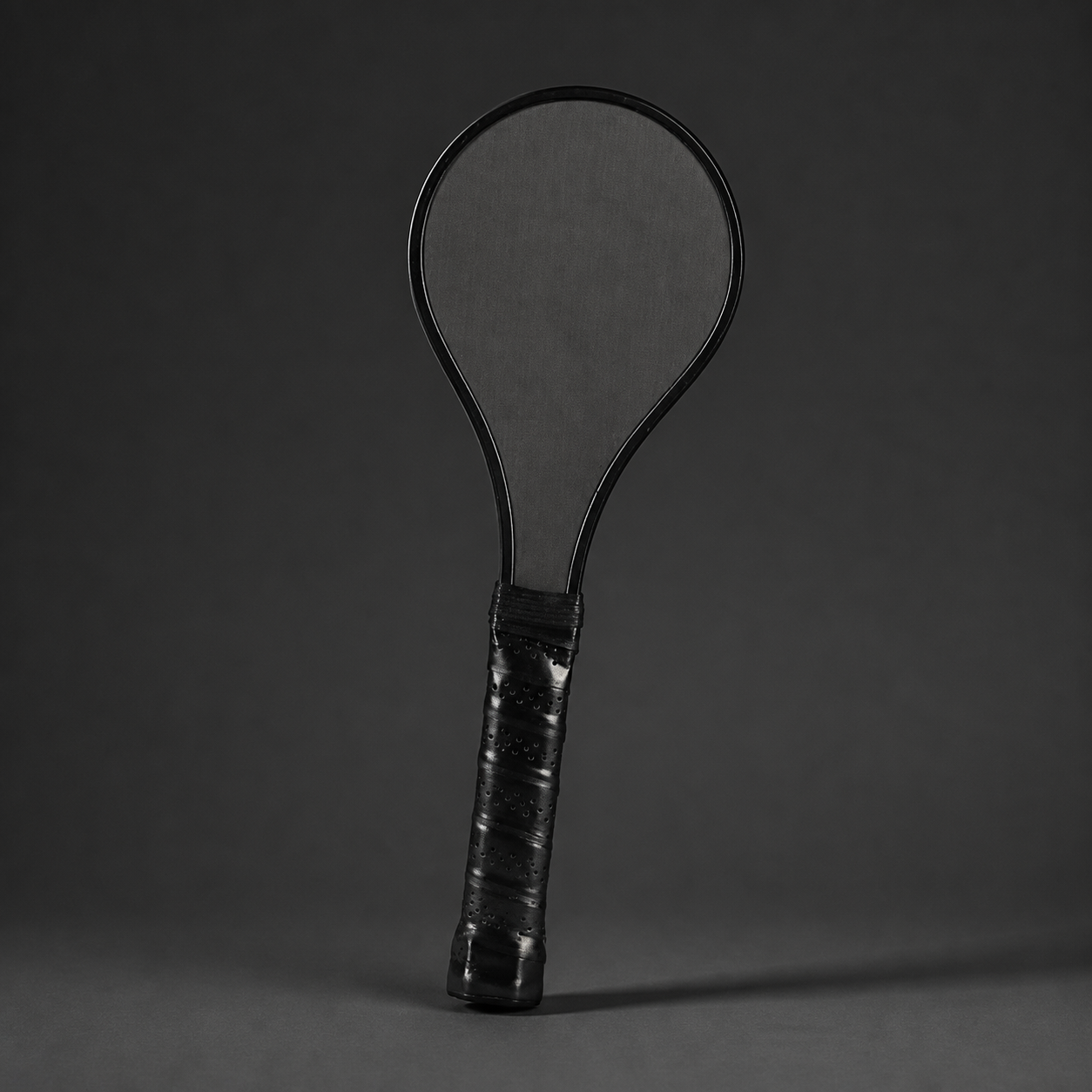 Black carbon fibre sweet-spot training paddle on a charcoal studio background