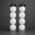 White Outdoor Pickleballs with Carry Tubes — 8-Pack