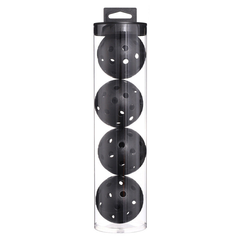 Black Outdoor Pickleballs with Carry Tubes — 8-Pack