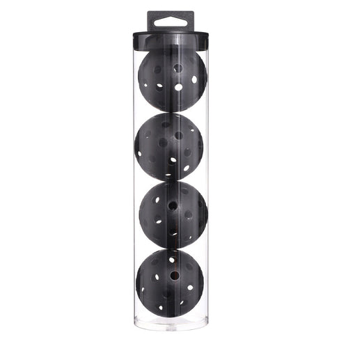 Black Outdoor Pickleballs with Carry Tubes — 8-Pack