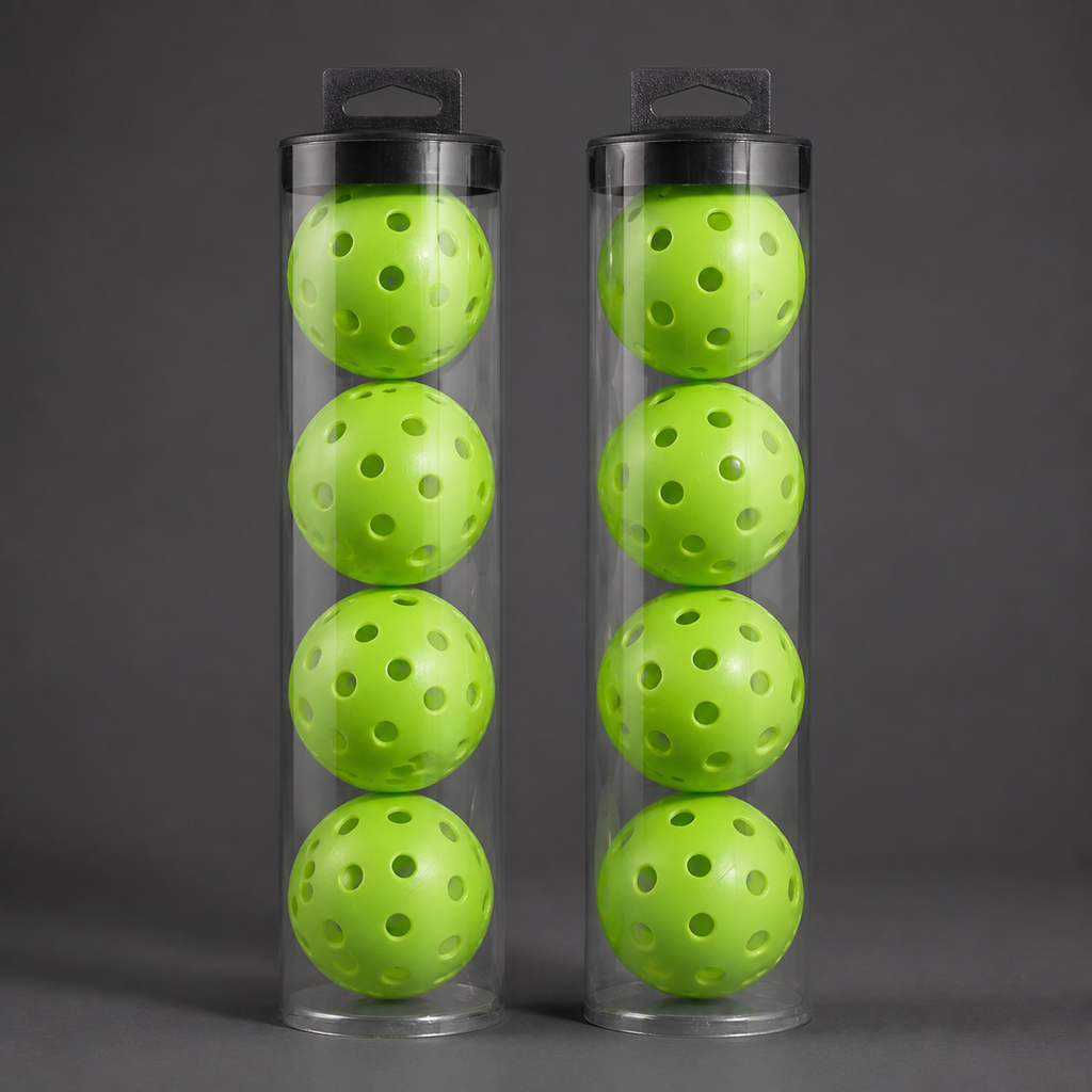 Green Outdoor Pickleballs with Carry Tubes — 8-Pack