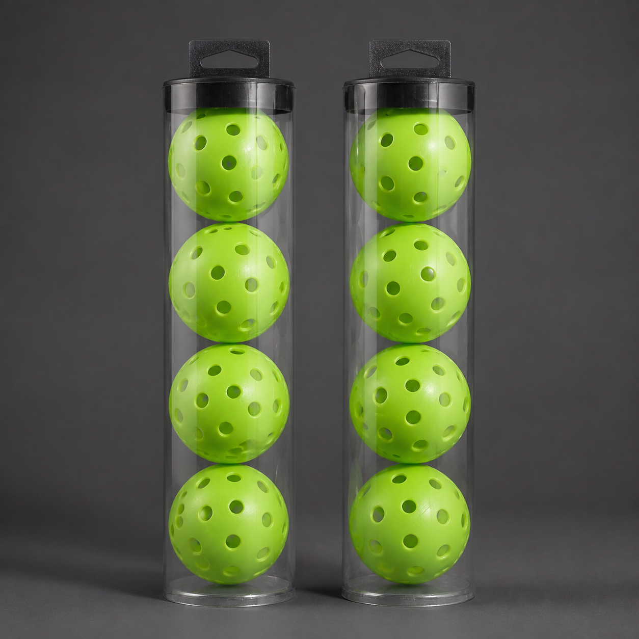 Green Outdoor Pickleballs with Carry Tubes — 8-Pack