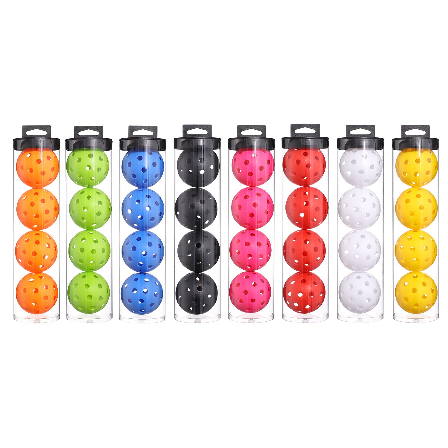 Blue Outdoor Pickleballs with Carry Tubes — 8-Pack