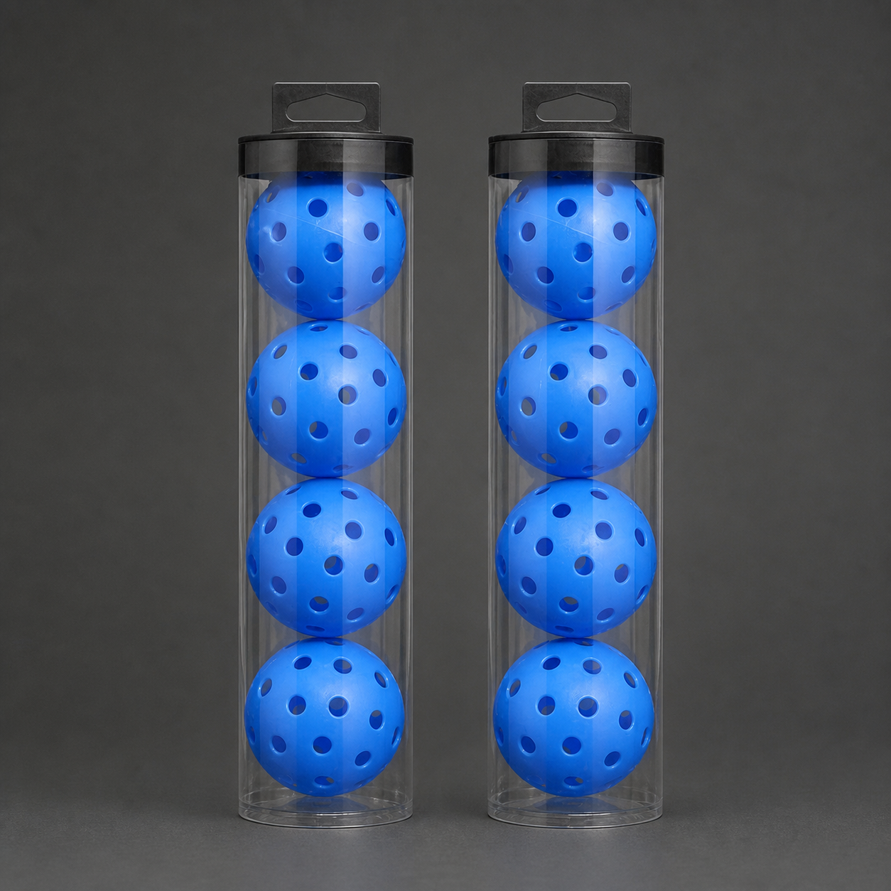 Blue Outdoor Pickleballs with Carry Tubes — 8-Pack