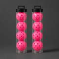 Pink Outdoor Pickleballs with Carry Tubes — 8-Pack