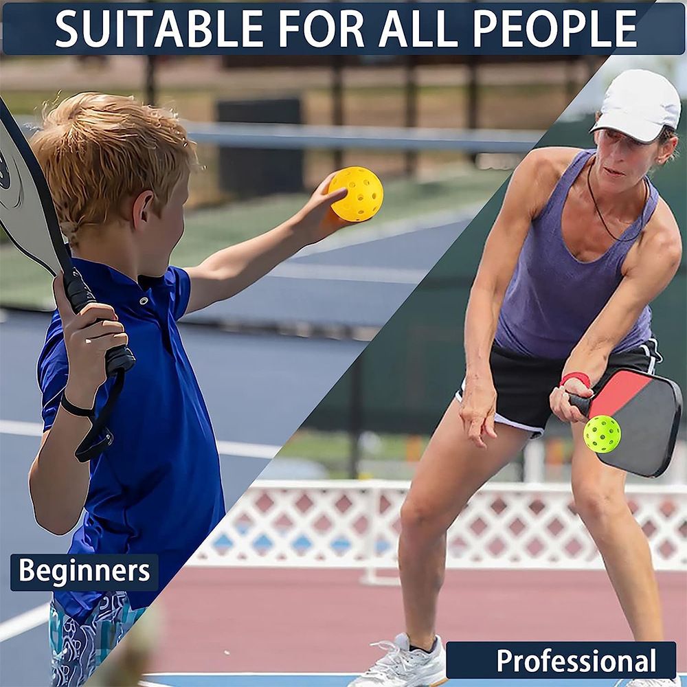 Black 12-Pack Outdoor Pickleballs — 40-Hole Training Balls