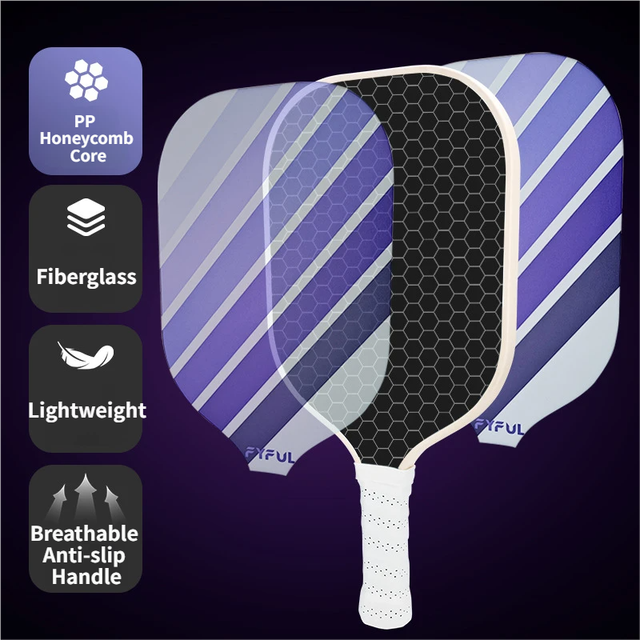 Green Fibreglass Pickleball Paddle — Lightweight Outdoor Paddle