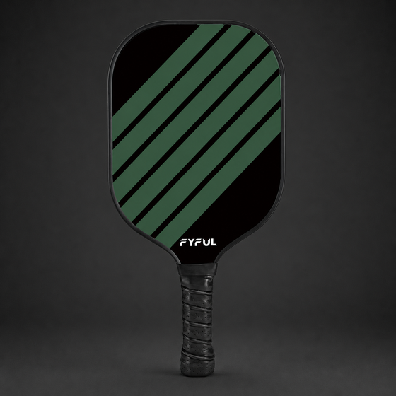 Green Fibreglass Pickleball Paddle — approved charcoal studio hero