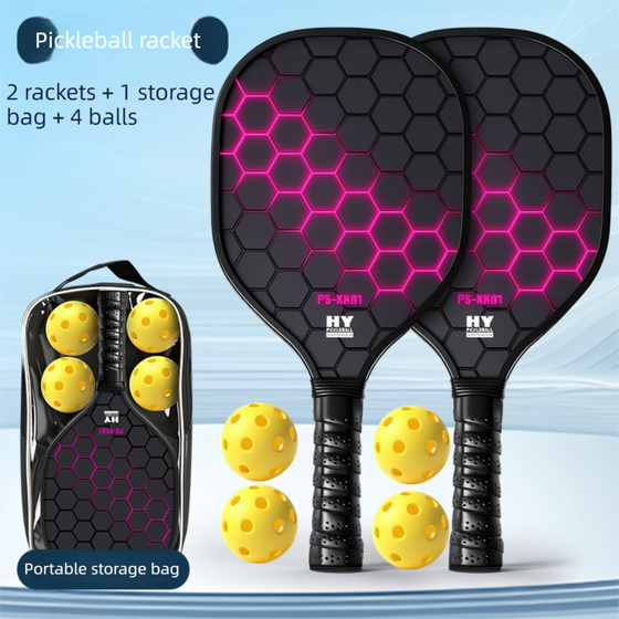 Carbon Fibre Pickleball Starter Set — 2 Paddles, 4 Balls & Bag