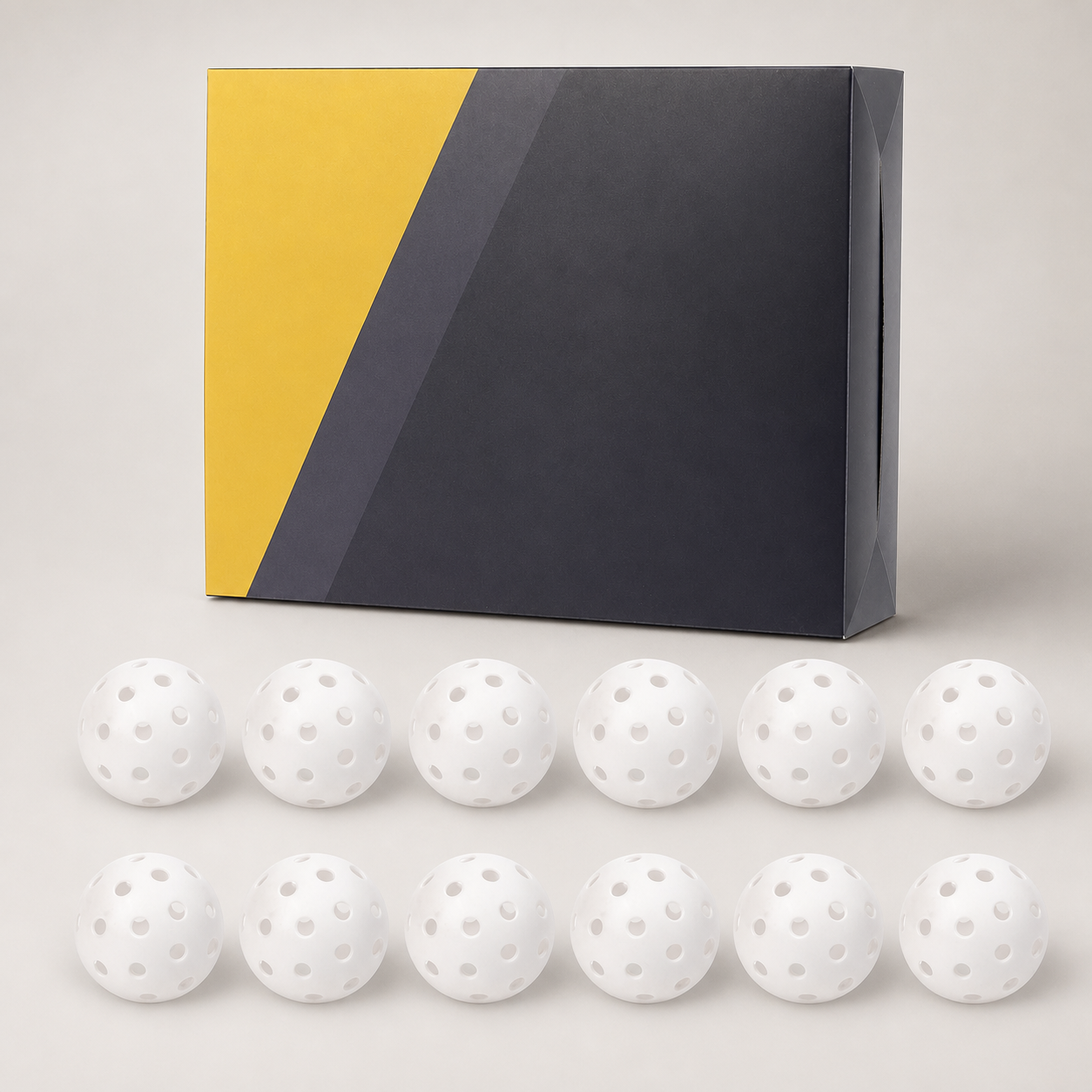 White 12-Pack Outdoor Pickleballs — 40-Hole Training Balls