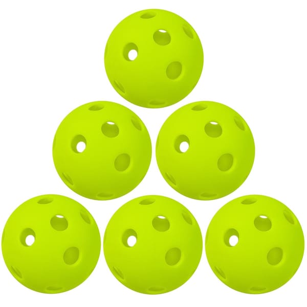 Indoor Pickleballs — 12-Pack, 26-Hole Fluorescent Green