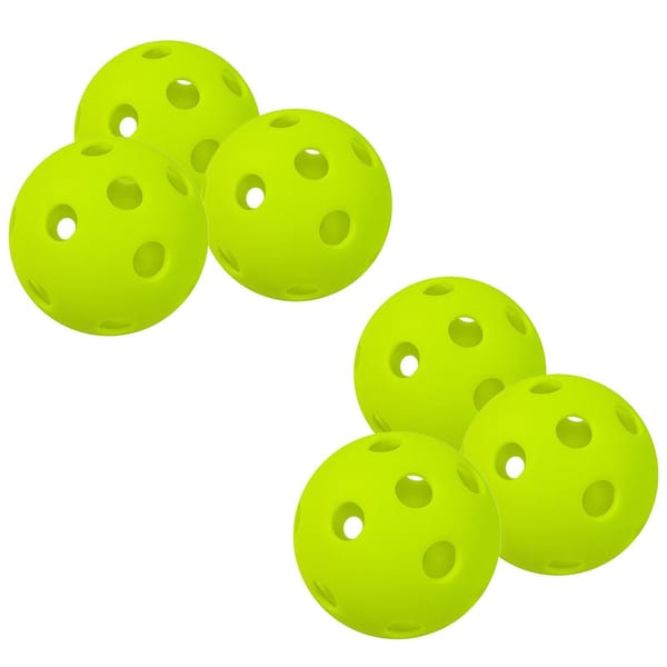 Indoor Pickleballs — 12-Pack, 26-Hole Fluorescent Green