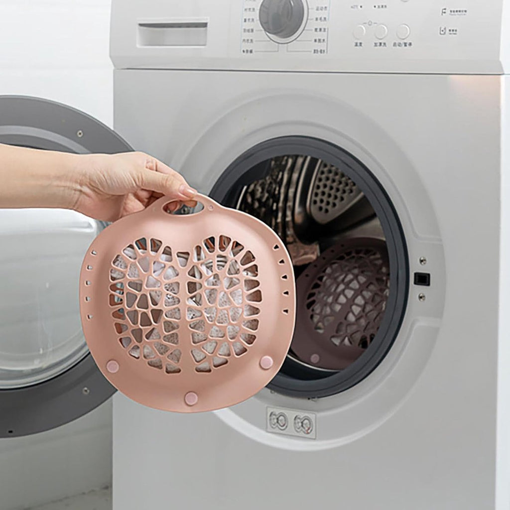 Delicates protector being placed into a front-loading washer