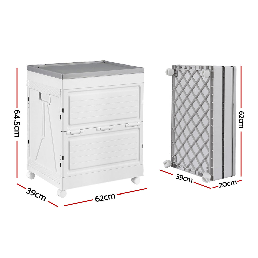 Gardeon 159L Foldable Storage Box with Wheels lifestyle composite