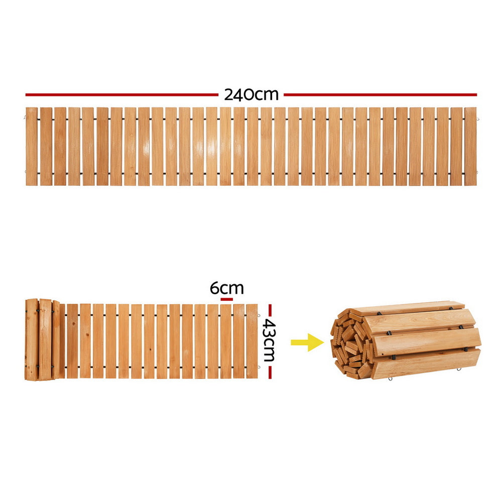 Gardeon 8FT Roll-Out Wooden Garden Pathway in Brown lifestyle composite