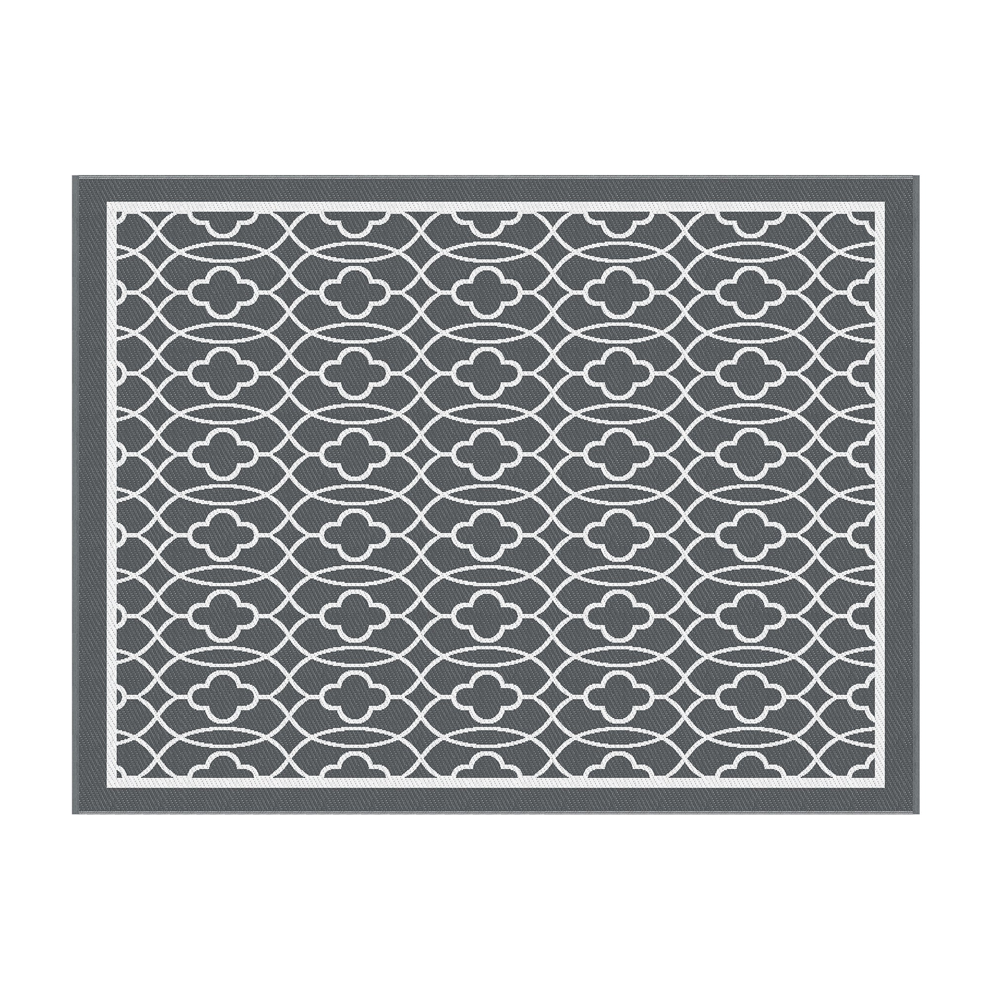 Gardeon Reversible Outdoor Rug in Grey — 274 × 366 cm lifestyle composite